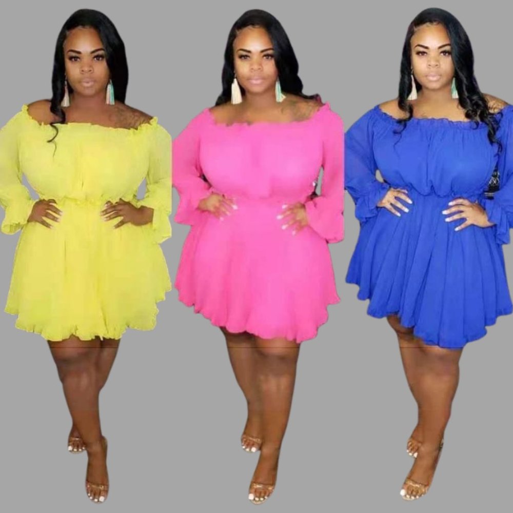 Off The Shoulder Sheer Dress Plus Size